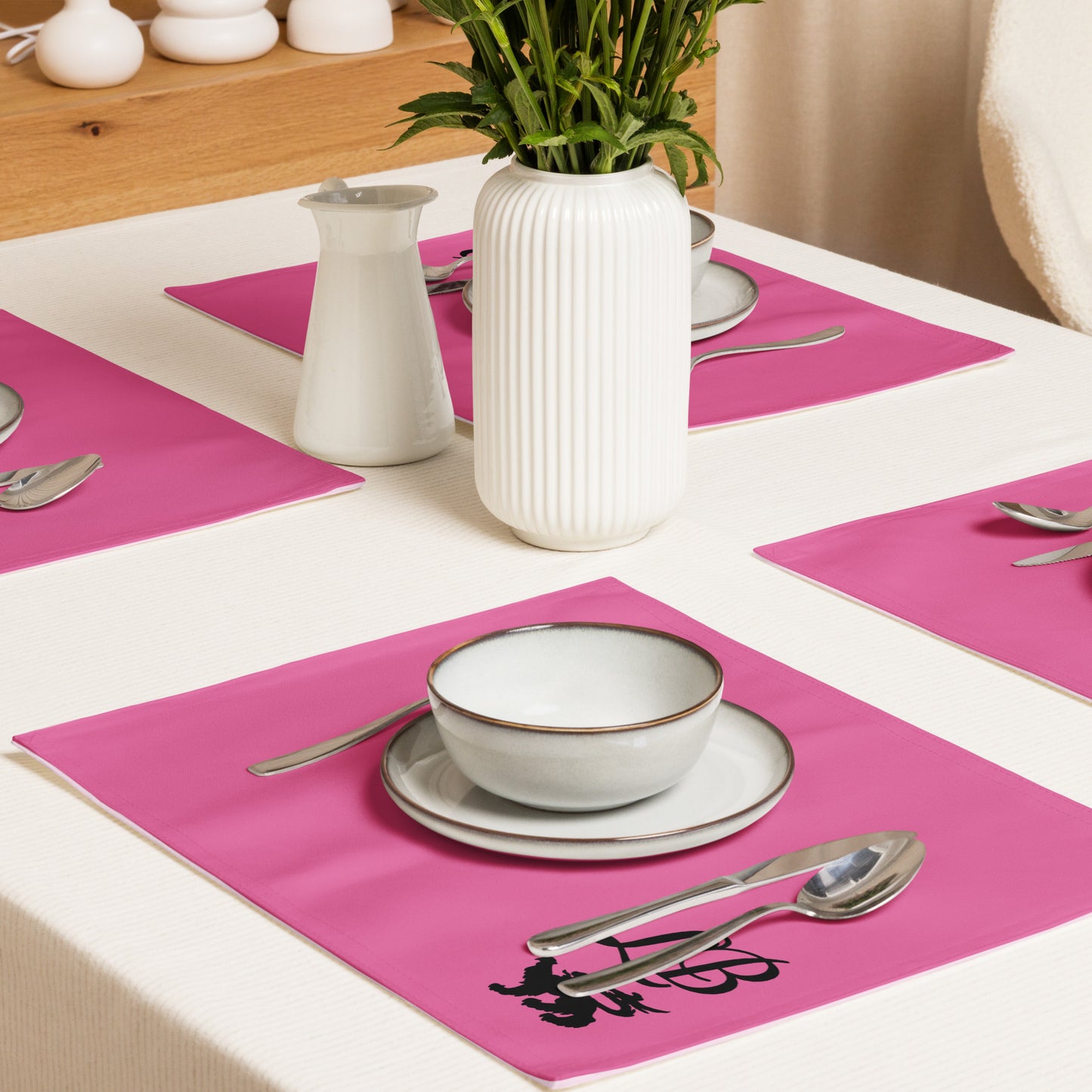 Lady Banneker Placemat Set (Pink-Black)