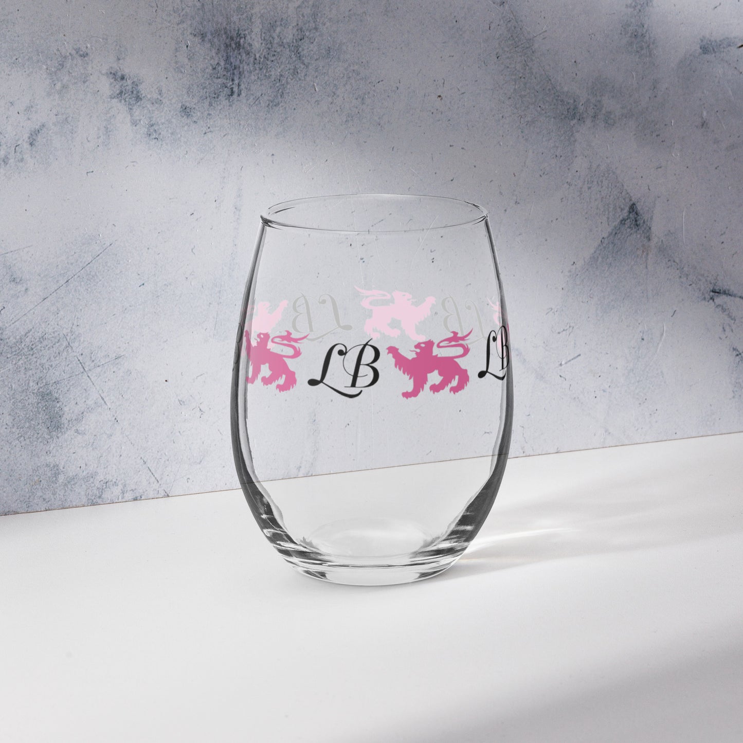 Lady Banneker Stemless Wine Glass (Pink-Black)