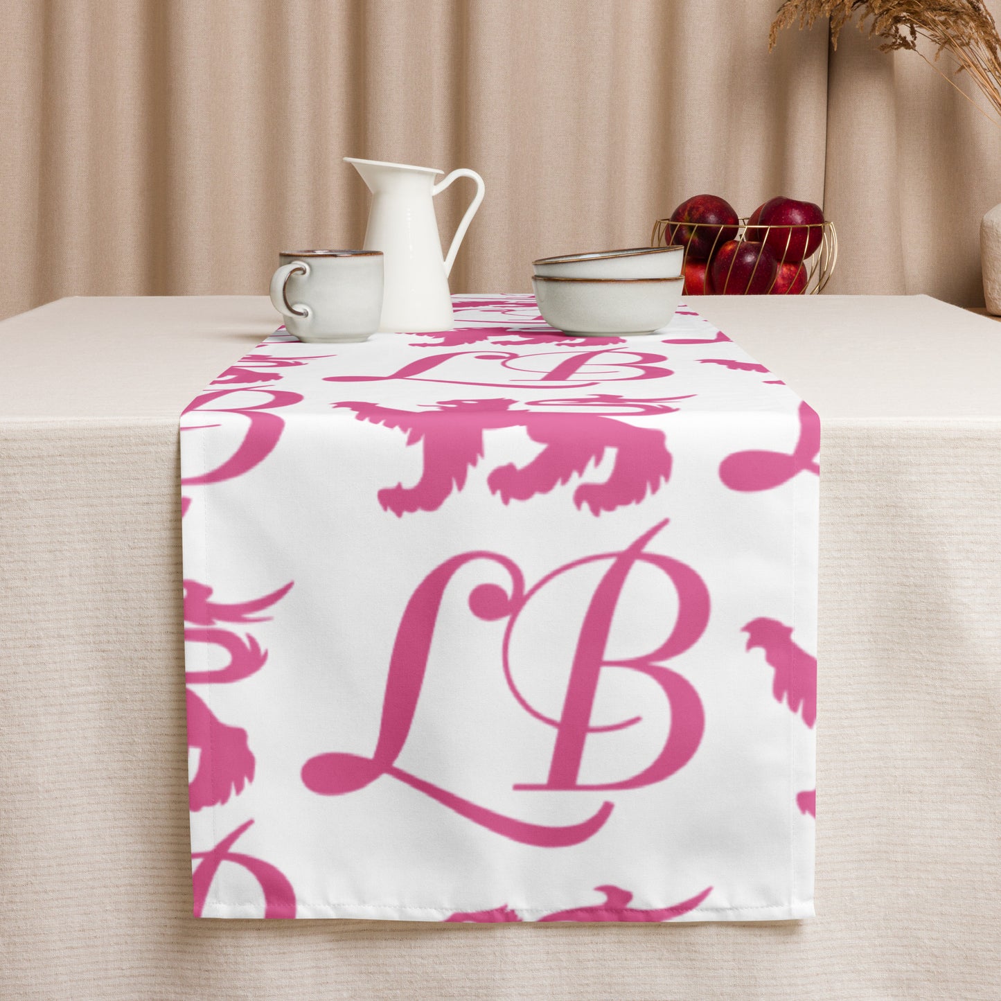 Lady Banneker Table Runner (White-Pink)