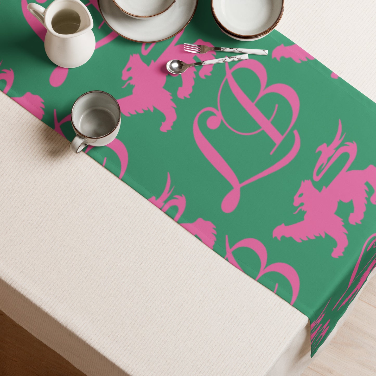 Lady Banneker Table Runner (Green-Pink)