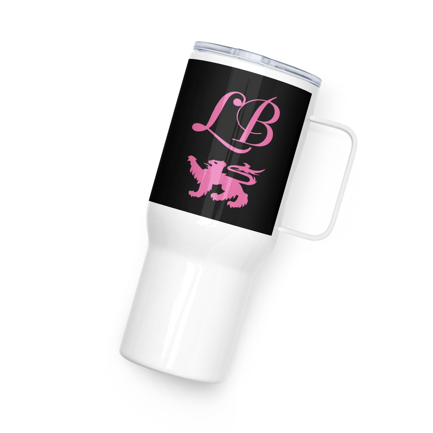 Lady Banneker Travel Mug w/handle (Black-Pink)