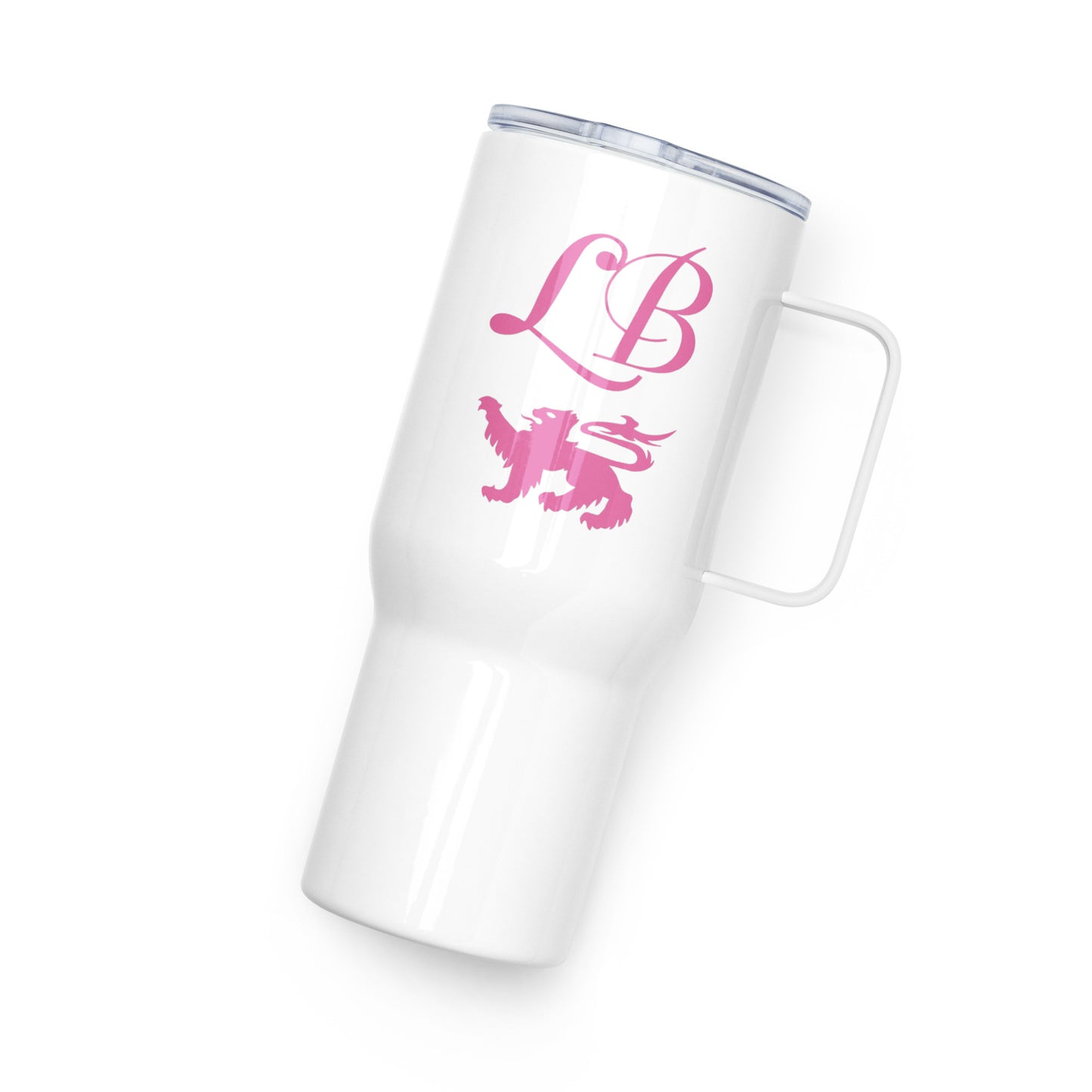 Lady Banneker Travel Mug w/Handle (White-Pink)