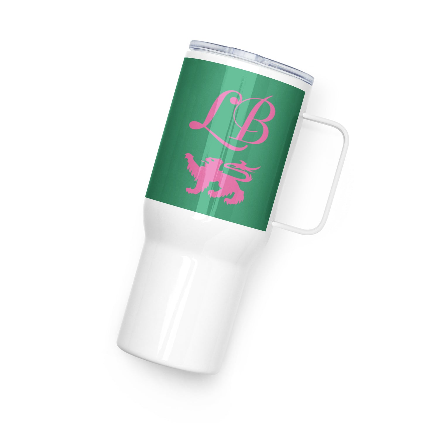 Lady Banneker Travel Mug w/Handle (Green-Pink)