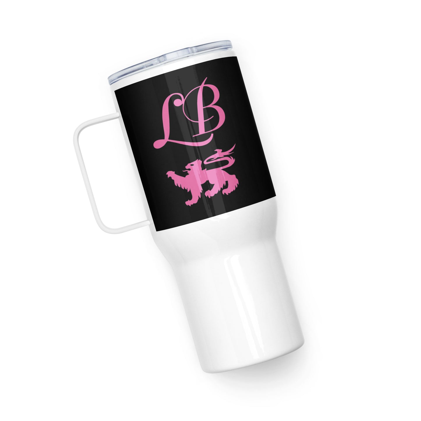 Lady Banneker Travel Mug w/handle (Black-Pink)