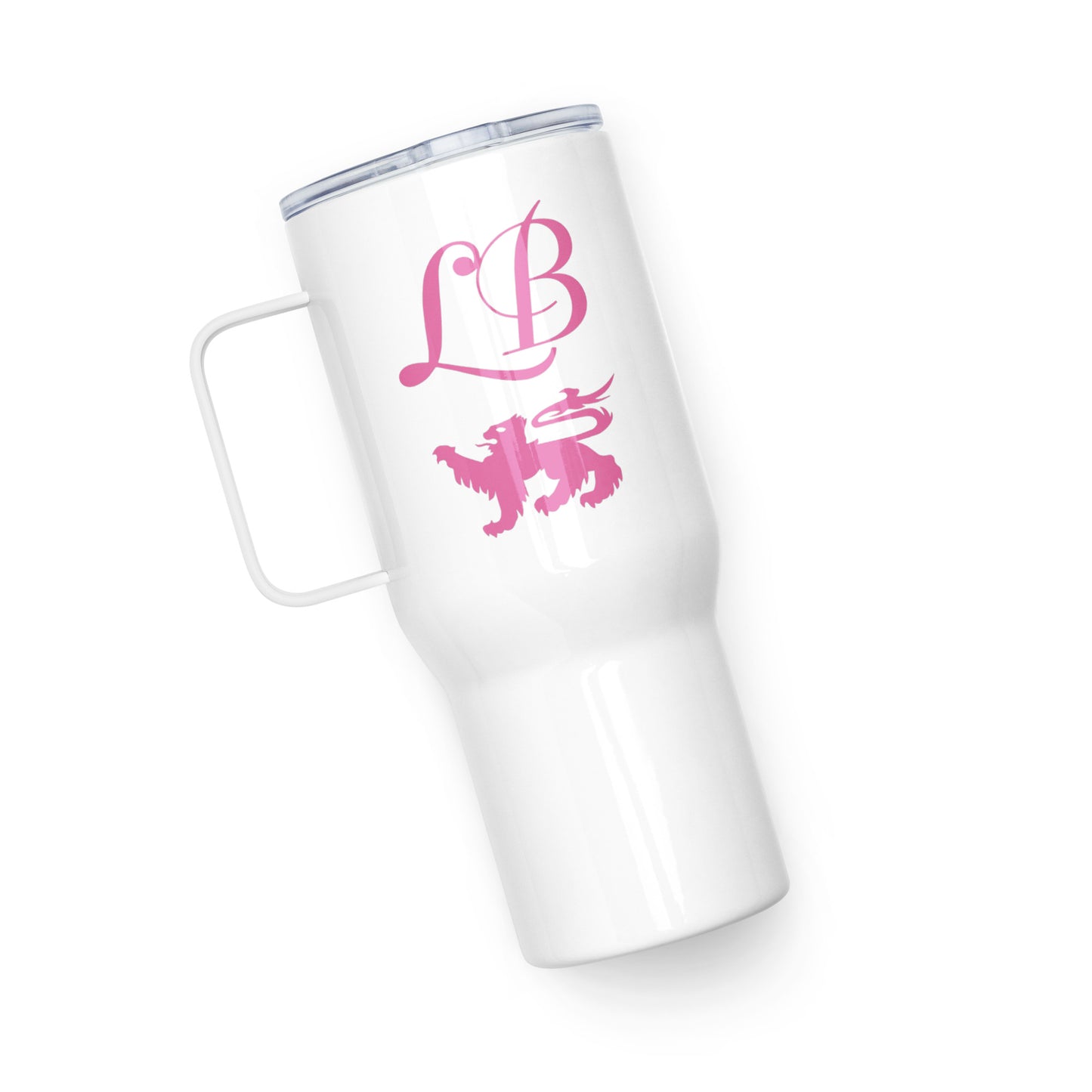 Lady Banneker Travel Mug w/Handle (White-Pink)