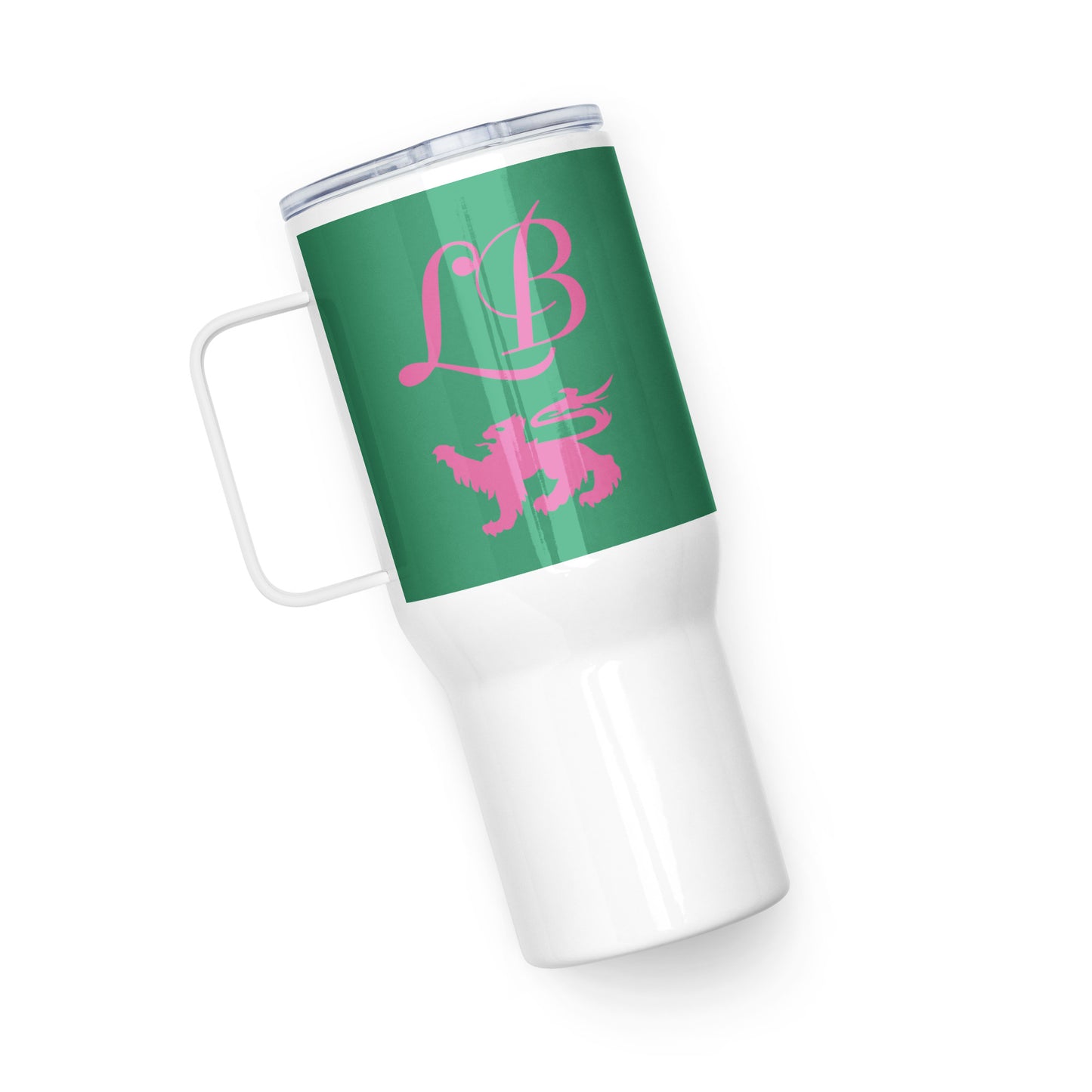 Lady Banneker Travel Mug w/Handle (Green-Pink)